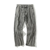 Solid Gray Ankle Double Loose Jeans